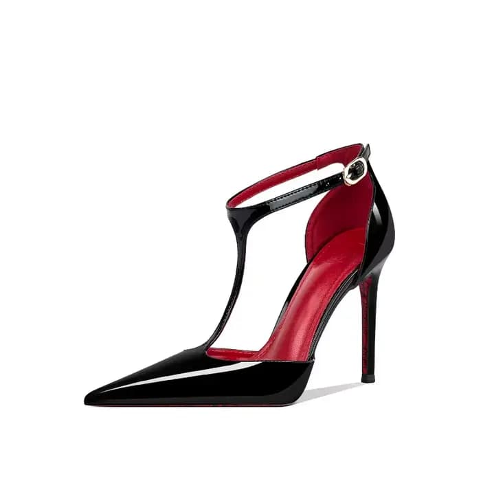 Sandales noires à talons hauts