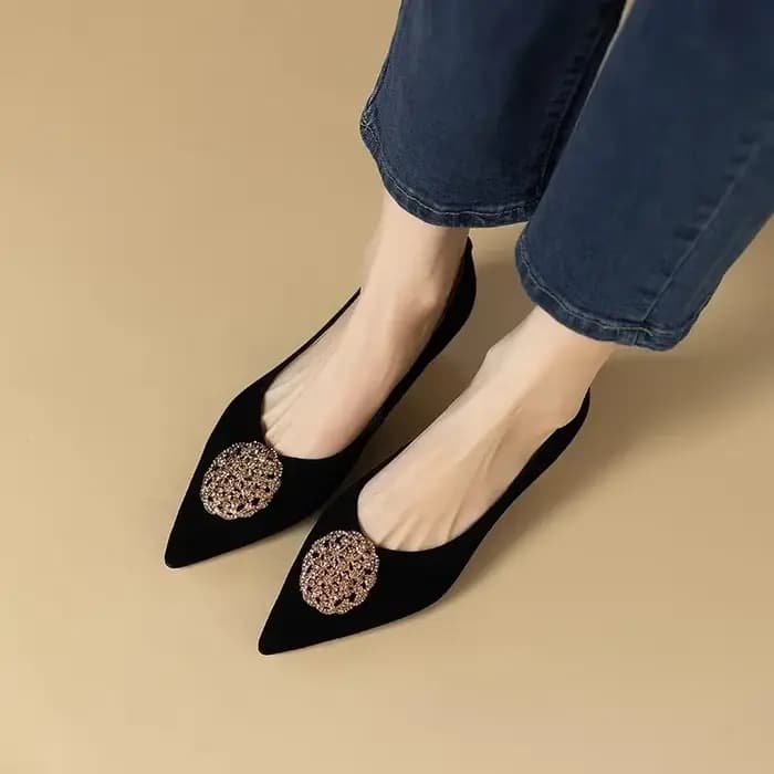 Printemps Design femmes bout pointu chaussures à talons mi-hauts élégant daim cuir banlieue pompes rétro français bureau et carrière chaussure de travail