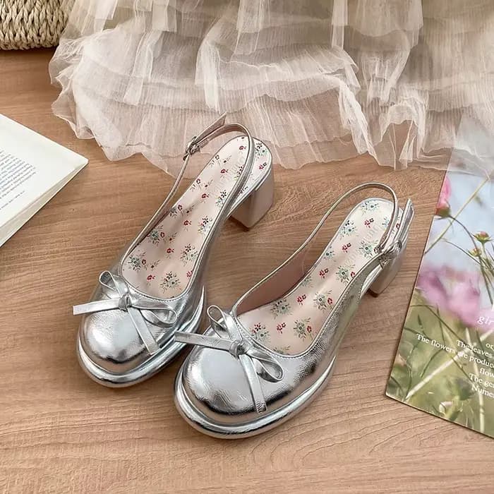 Sandales à bout couvert avec nœud papillon pour femmes