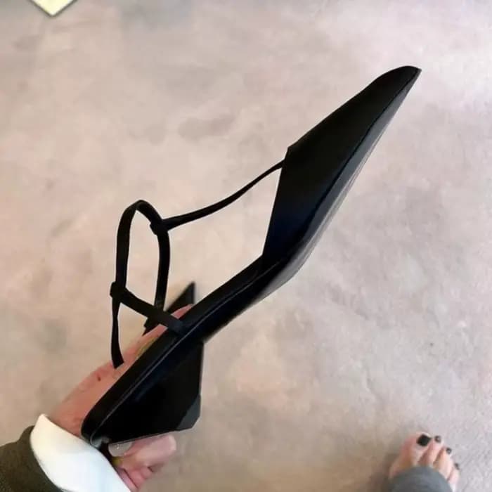 Chaussures de marque pour femmes, sandales Sexy à bout pointu, confortables, à talons bas, tendance, simples, polyvalentes, escarpins de grande taille