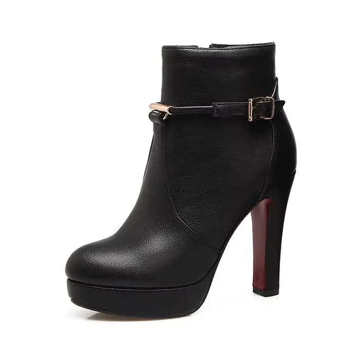 Bottes de rinçage à plateforme pour femmes, botte courte à talons hauts, chaussures élégantes pour dames, grande taille, fermeture éclair, noir, vert, marque de mode, automne, hiver