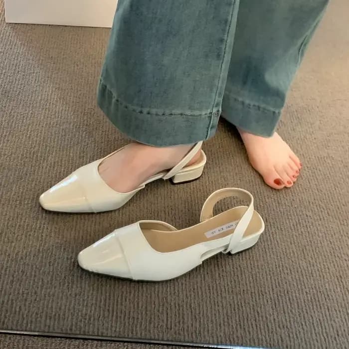 Été couverture orteil sans lacet femmes sandales concis talon épais Singbacks Mules chaussures femme élégante robe de soirée Sandalias