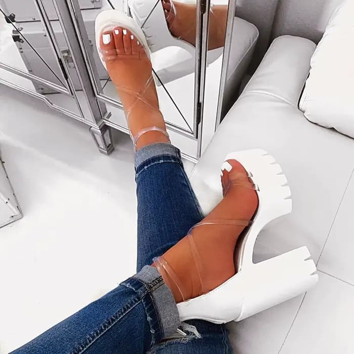 Sandales compensées à talons hauts pour femmes