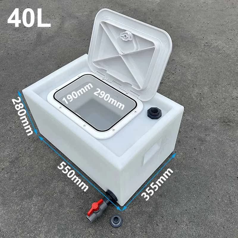 Seau à eau pour voiture, 40/60/70L, bac à poisson horizontal à clapet pour coffre de voiture, aquari