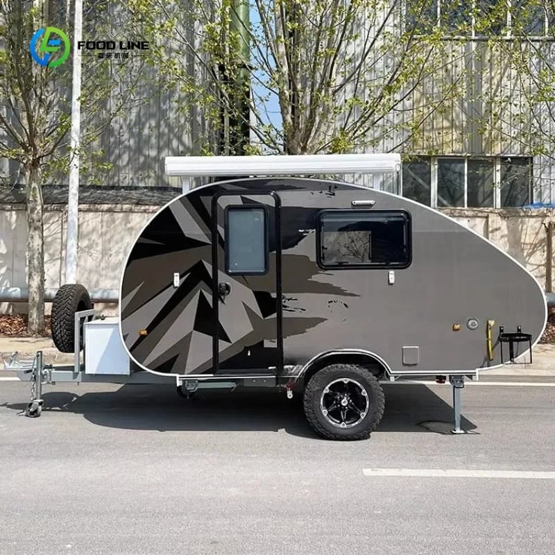 Remorque de camping tout-terrain personnalisée, caravane australienne en forme de larme, portable, f