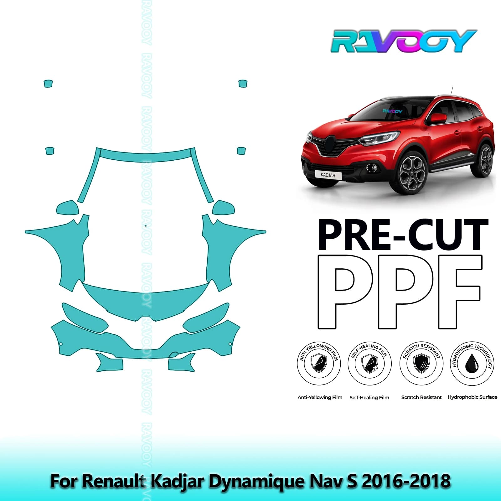 Kit avant de voiture, soutien-gorge transparent prédécoupé, Film de Protection de peinture PPF pour 