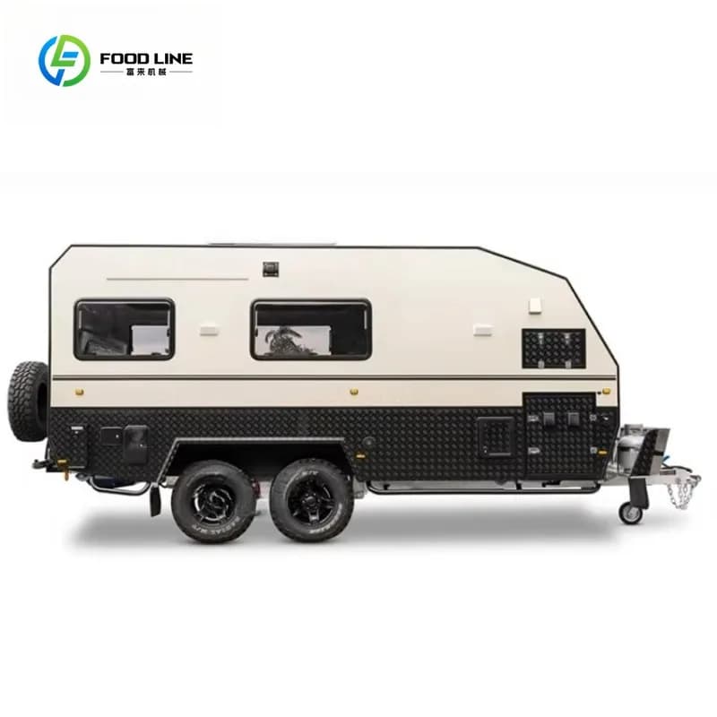 Remorque de camping tout-terrain personnalisée avec salle de bain et cuisine, véhicules tout-terrain