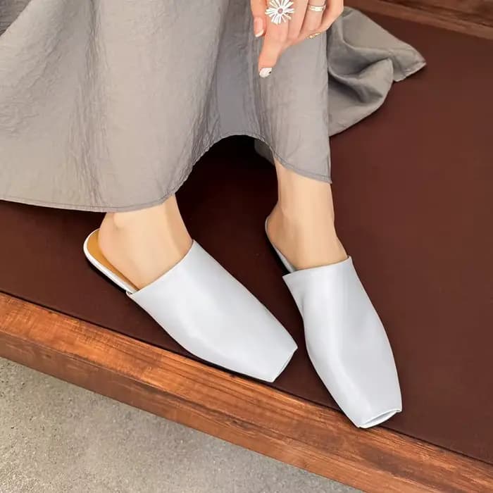 MORAZORA – mules en cuir suédé pour femmes, pantoufles plates à bout ouvert, chaussures décontractée