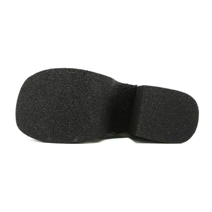 Gdgydh Style Punk noir Rivet boucle talons hauts chaussures pour femmes à la mode gothique imperméab
