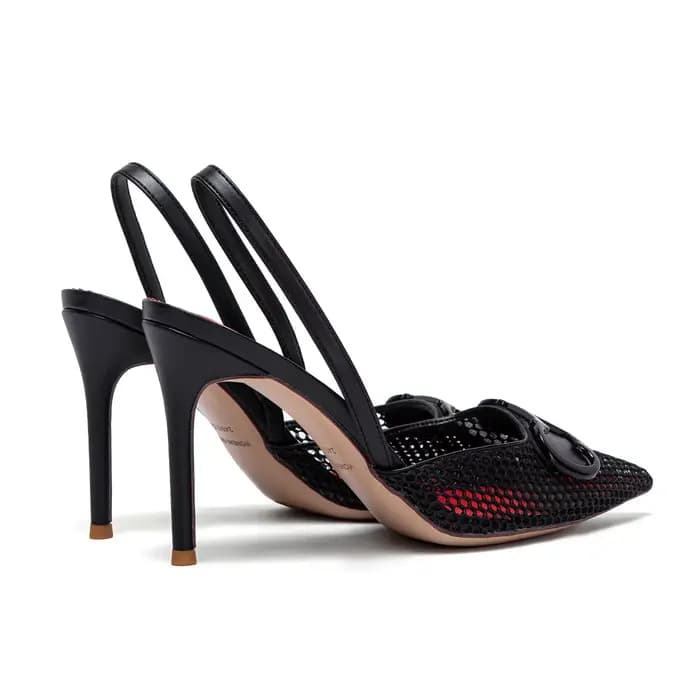 CHCH – sandales d'affaires noires à talons hauts pour femmes, en maille respirante, 9cm, été 2025
