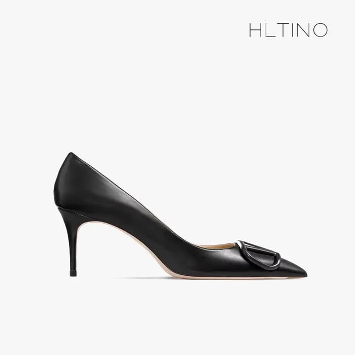 Escarpins à la mode pour femmes, avec boucle en V, talons hauts nus, finition mate, talons aiguilles