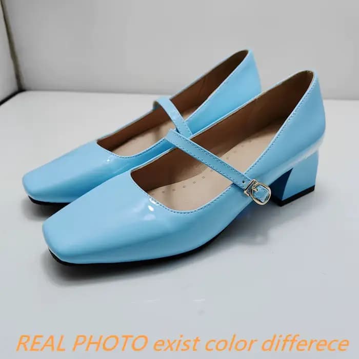 Girseaby-Escarpins rétro à talon carré, chaussures Mary Janes, US20, noir, rouge, abricot, bleu, jau
