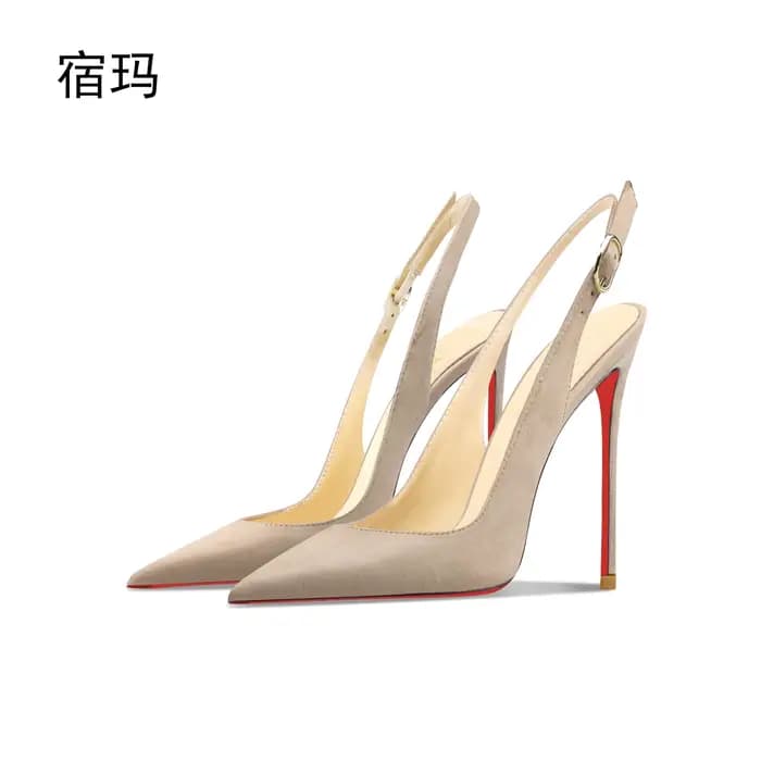 Nouvelles sandales à talons hauts en daim nu avec talons pointus, fins et bouche peu profonde pour l