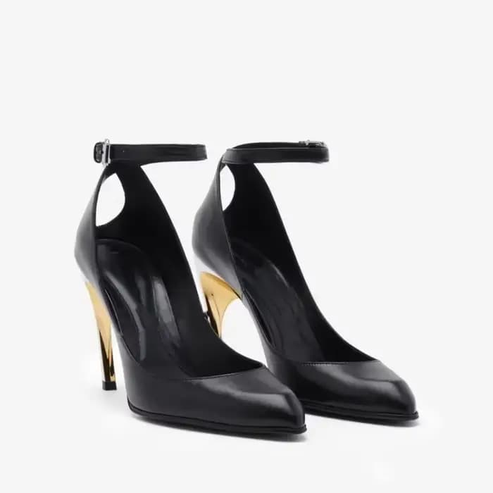 Chaussures à talons hauts irréguliers pour femmes, chaussure unique personnalisée, noir et blanc, mo