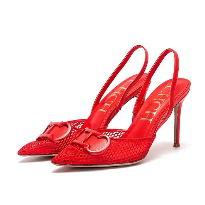 CHCH – sandales d'affaires noires à talons hauts pour femmes, en maille respirante, 9cm, été 2025