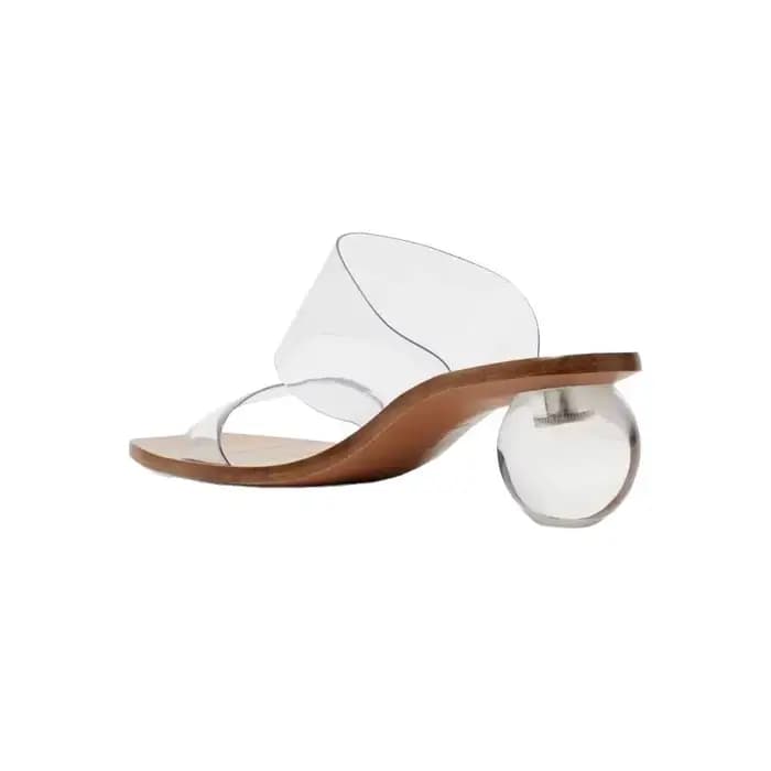 Pantoufles Cool à talons hauts en cristal et bout carré pour femmes, mot de mode européenne et améri