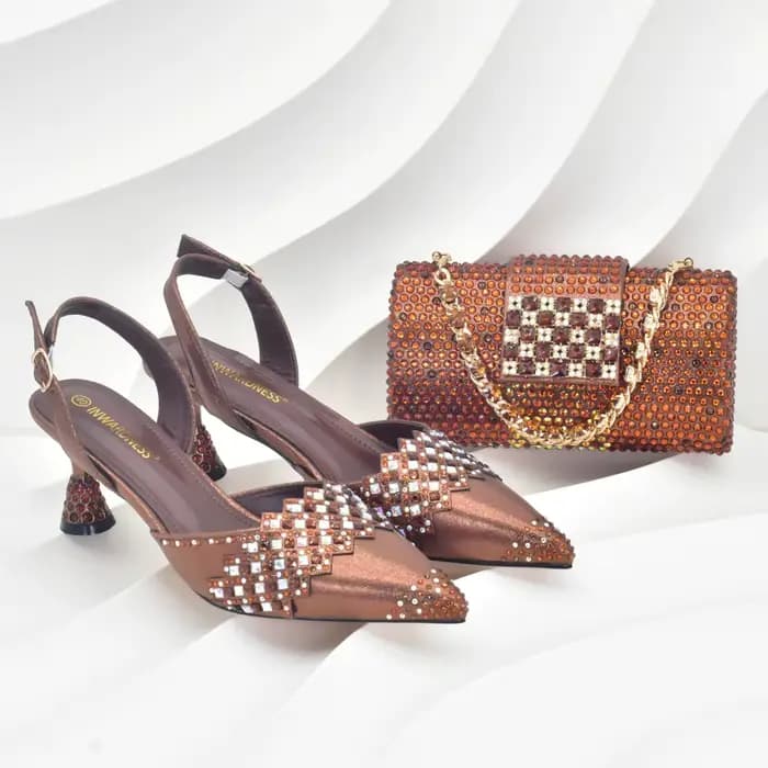 Ensemble de chaussures et sacs violets pour femmes, ensemble de chaussures et sacs africains pour ma