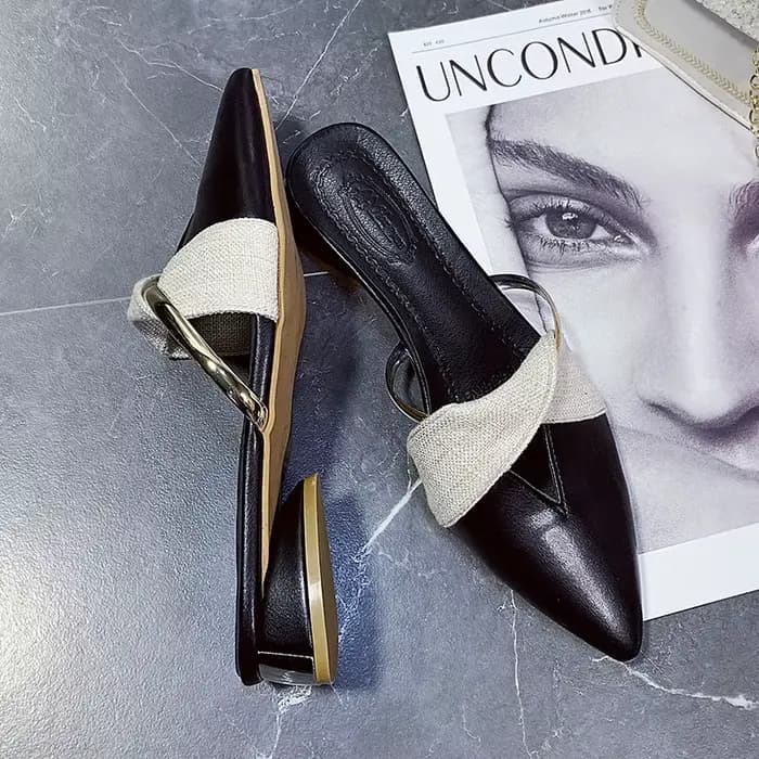 Chaussures d'été à talons élégants pour femmes, sandales de loisirs, pantoufles confortables à bout