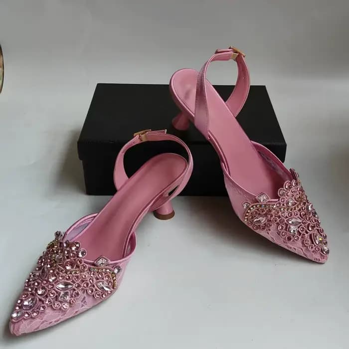 LNATISNOVA – ensemble de chaussures à talons hauts avec nœud en cristal rose pour femmes, sandales à