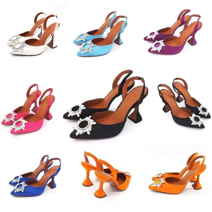 Baotou – sandales à talons hauts et bout pointu pour femmes, chaussures simples, avec boucle solaire