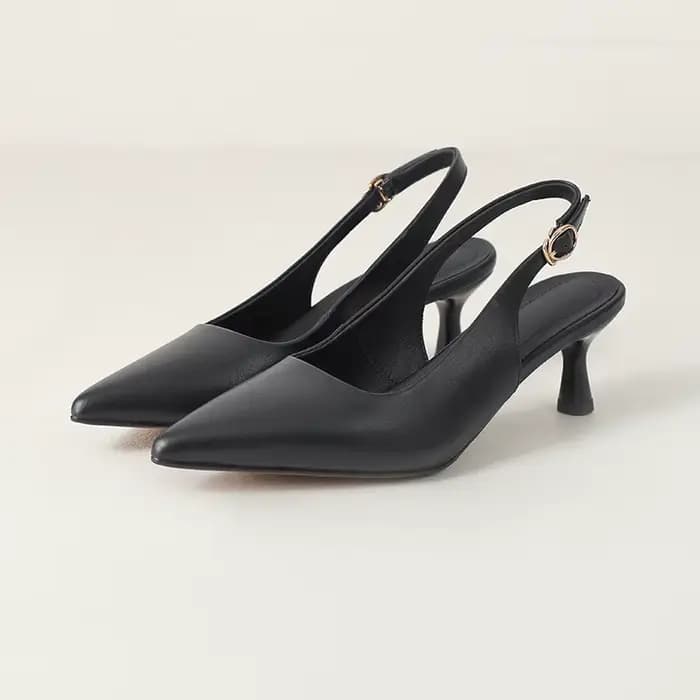 Nouveau 2025 femmes tendance été Slingbacks talons hauts Sexy dame motif serpent noir bout pointu t-