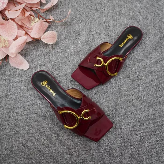 Pantoufles à la mode pour femmes, bout carré, bout ouvert, chaussures pour femmes à talons bas, chau