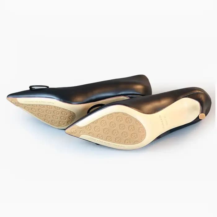 Escarpins Slingback Noir et Rouge Contrastés 2026 CH Fashion pour Femme, Bout Pointu, Boucle Métalli