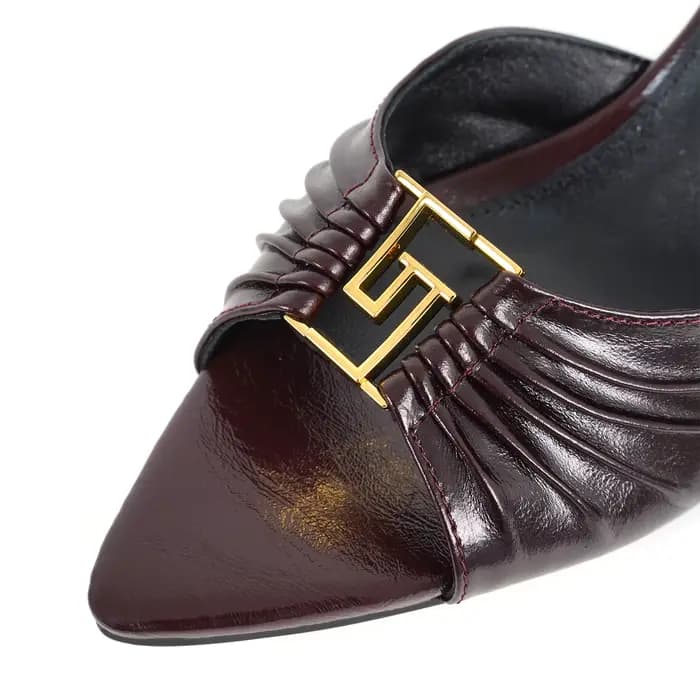 2025 nouvel été loisirs de plein air bout ouvert talons hauts GJ marque 6CM Sexy huile cuir métal bo