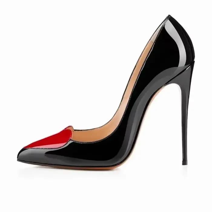 Escarpins pointus en forme de cœur pour femmes, talons aiguilles, robe de soirée peu profonde, chaus