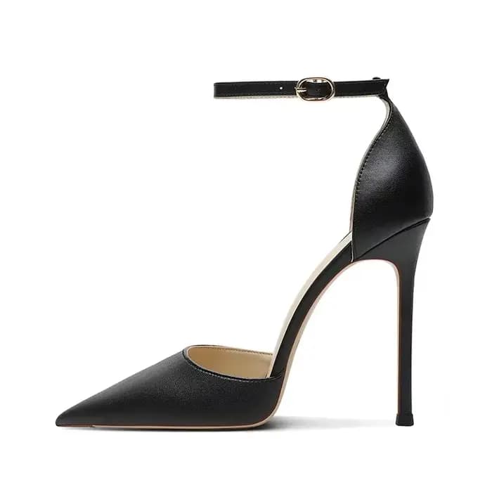 Sandales à talons hauts nus pour femmes françaises, lanière à boucle à une ligne, nouvelles sandales