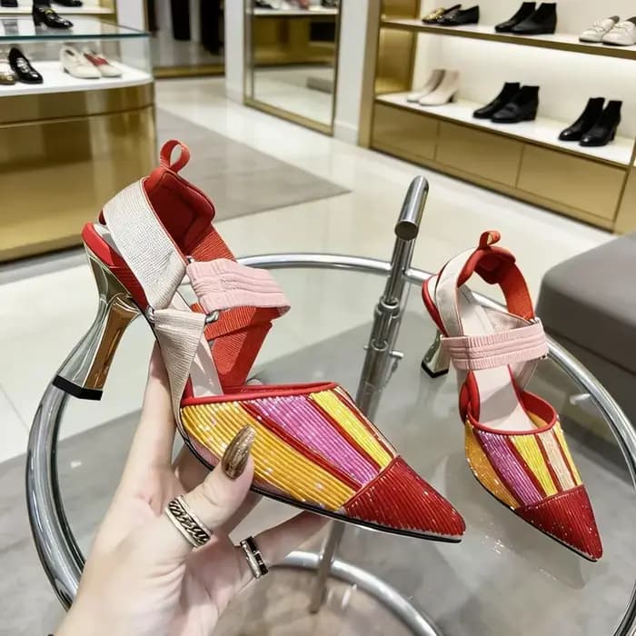 Sandales pour femmes en tissu satiné avec décoration en nœud, couleur rose, nouveau style d'été, tal