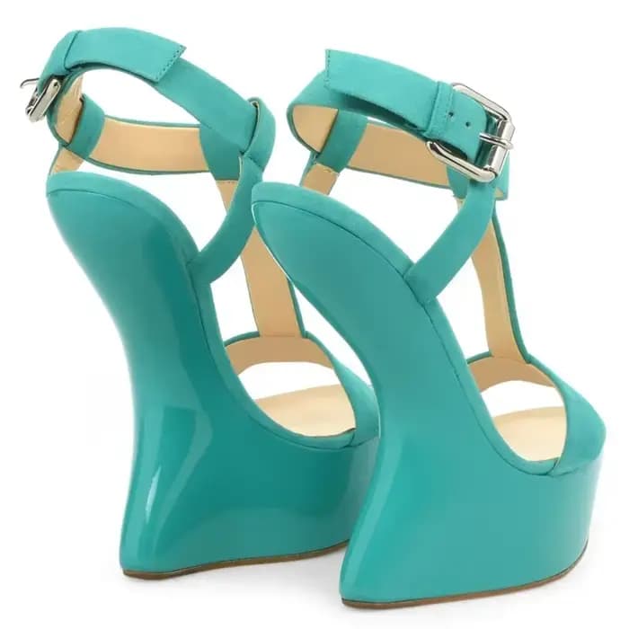 Sandales à plateforme style patchwork, sexy, à bout pointu, acceptant les tailles personnalisées 35-