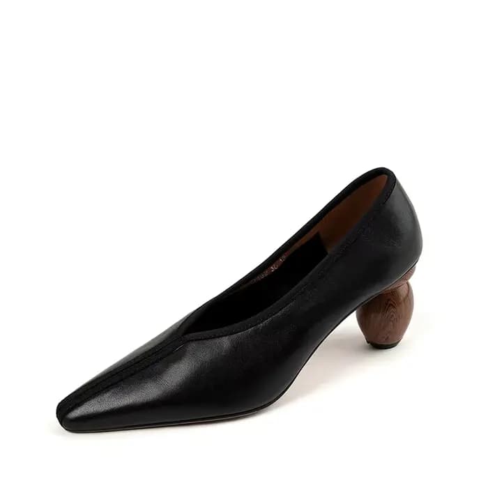 Escarpins pointus en cuir véritable pour femmes, chaussures à talons étranges, mode élégante, bureau
