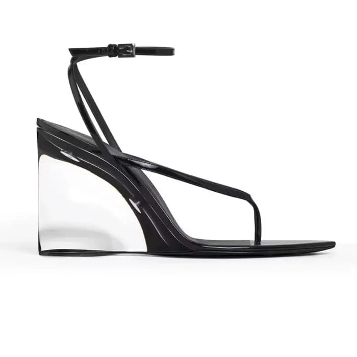 Nouvelles sandales d'été 2026 transparentes à talons épais pour femmes, mules à bout pointu, sandale