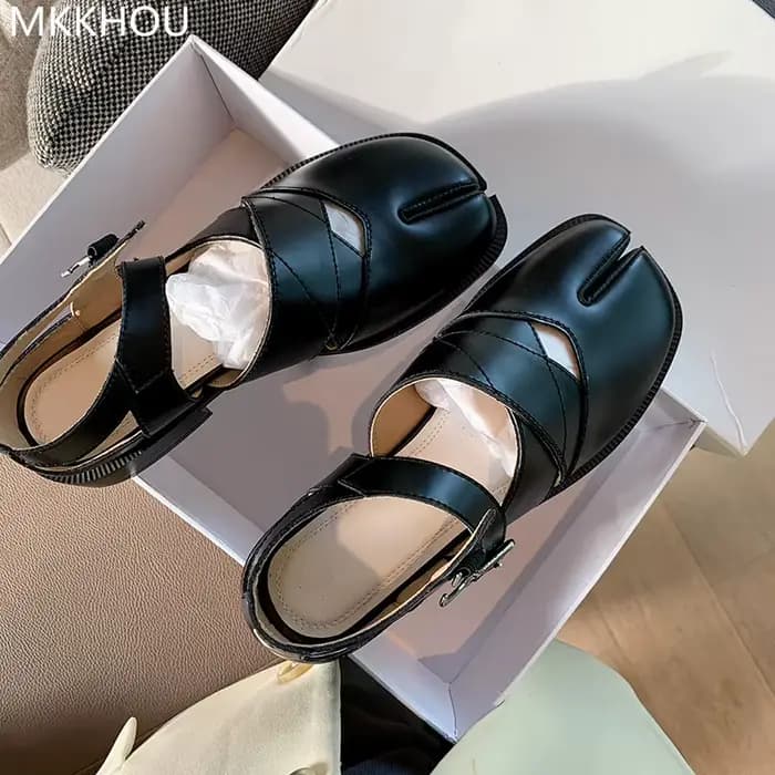 MKKHOU mode chaussures pour femmes nouvelle haute qualité en cuir bout fendu Mary Jane chaussures co