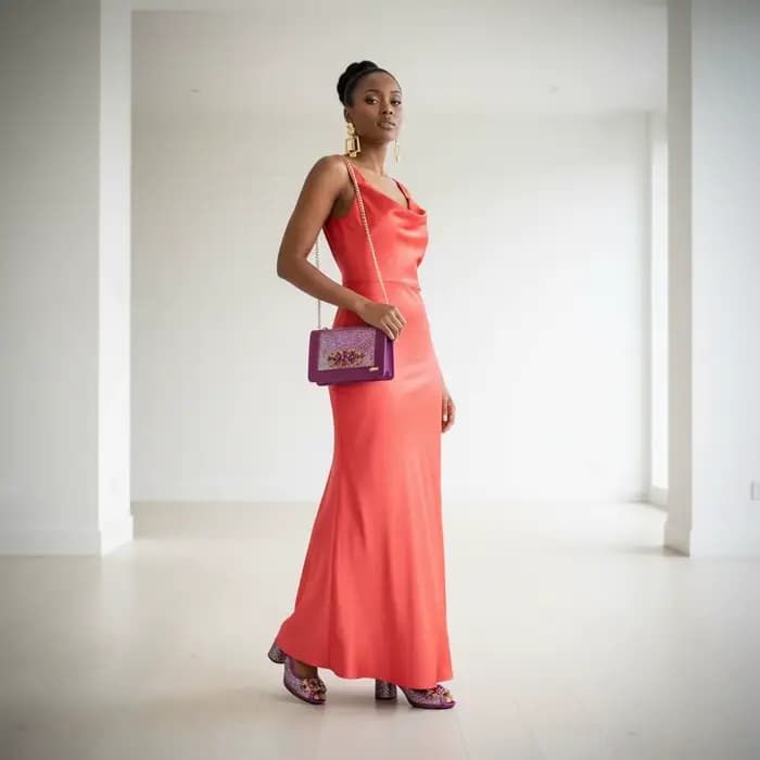 Nouvel ensemble de chaussures à talons hauts et sac de style INS, design italien, orné de strass, pa
