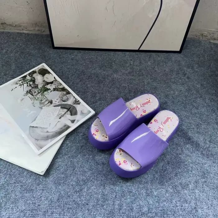 Mini Melissas sandales d'été femmes pantoufles bout carré talons hauts sandales dames diapositives r