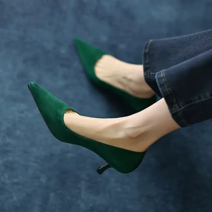 Call TAA-Talon haut fin pointu pour femme, chaussures à plateforme pour femme, escarpins en daim pou