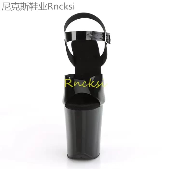 Sandales à talons hauts noirs pour femmes, à un bouton, à la mode, sexy, nouveau style d'été, 23cm