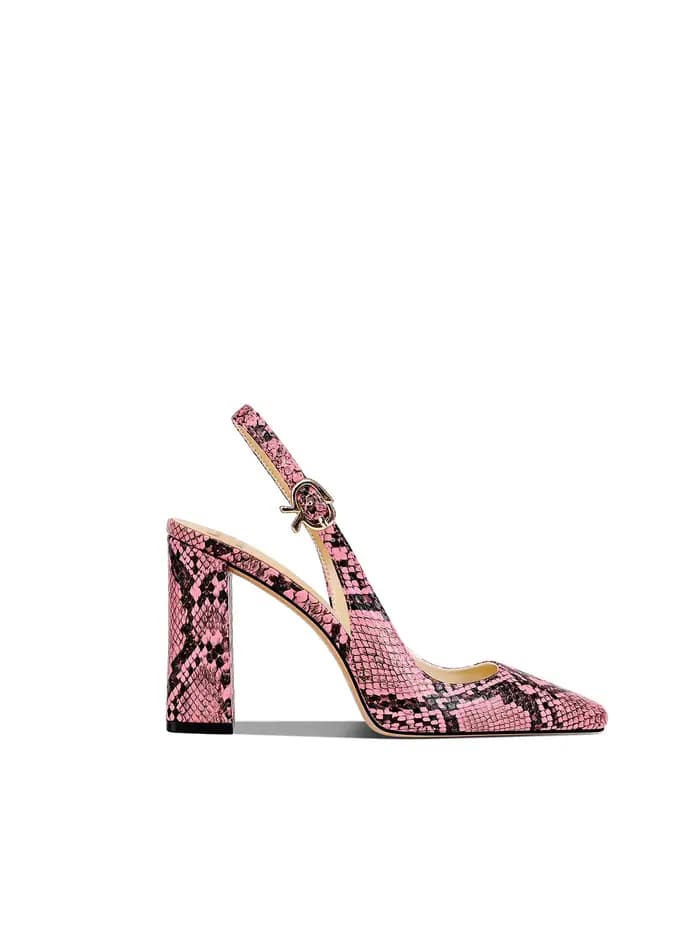 Nouveautés printemps - Chaussures pour femmes à talons hauts, motif serpent, bout carré, talon épais
