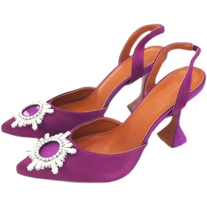 Baotou – sandales à talons hauts et bout pointu pour femmes, chaussures simples, avec boucle solaire