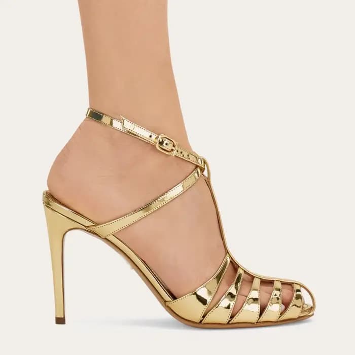 Sandales à bande étroite en cuir patchwork multicolores Ctrstal, bout rond sexy, talon fin, nouvelle