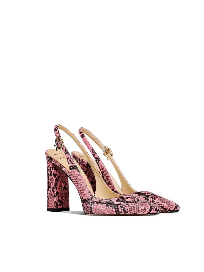Nouveautés printemps - Chaussures pour femmes à talons hauts, motif serpent, bout carré, talon épais