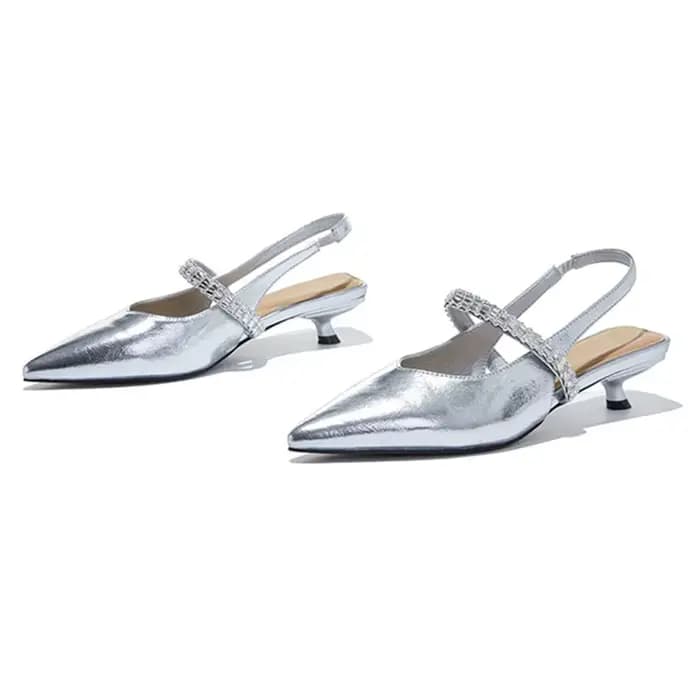Sandales fermées à talon aiguille et bout pointu pour femme, style Mary Jane, grande taille, avec br