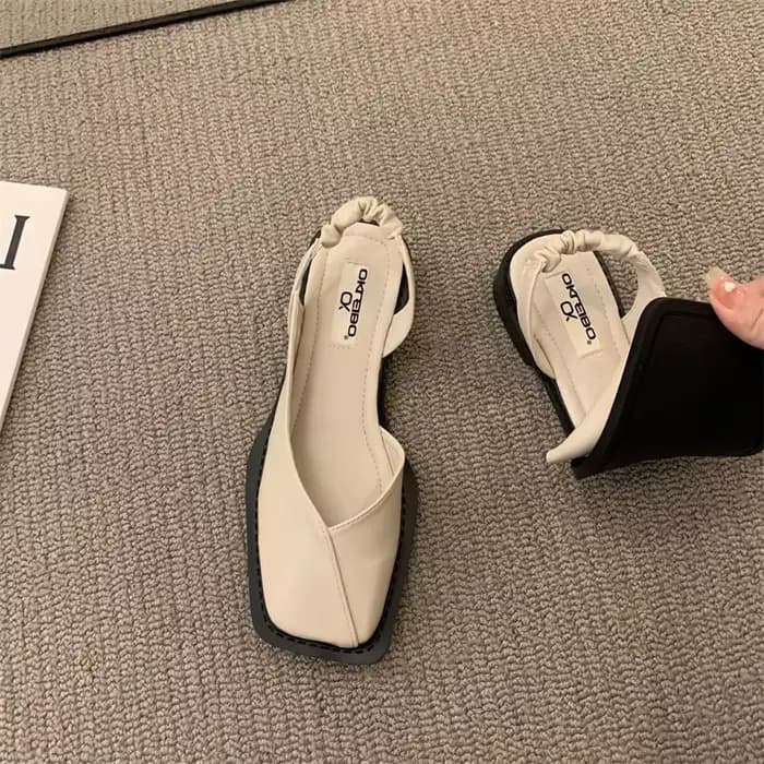 Sandales d'été noires pour femmes, chaussures plates à enfiler, mules pour femmes, chaussures provoq
