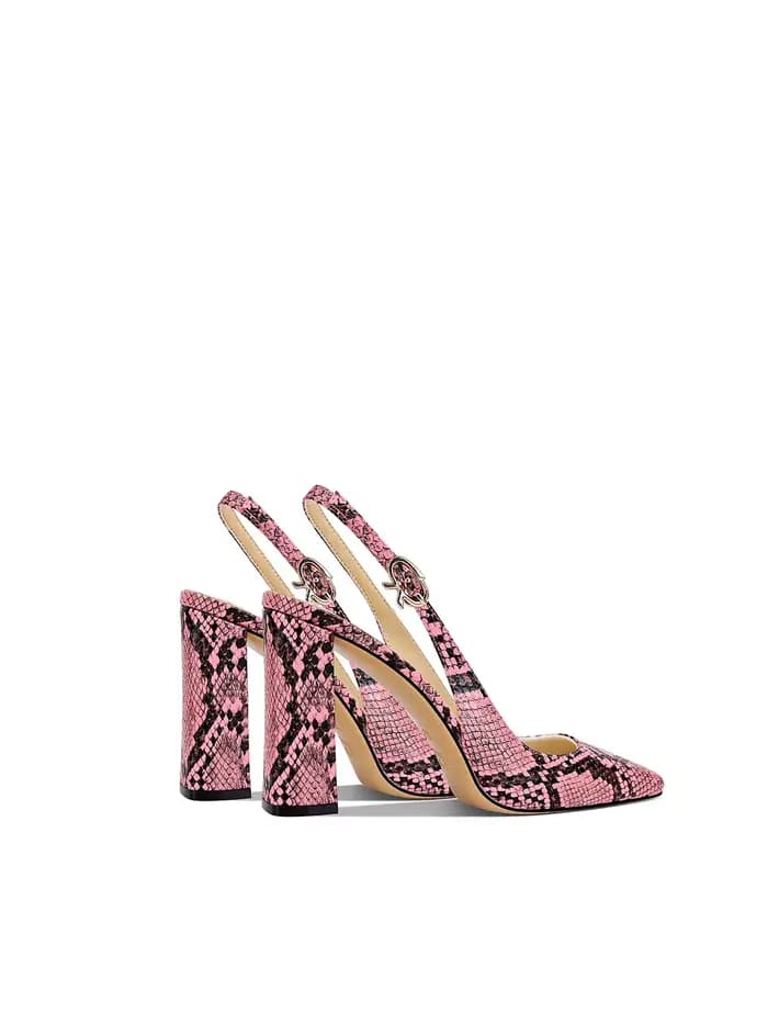 Nouveautés printemps - Chaussures pour femmes à talons hauts, motif serpent, bout carré, talon épais