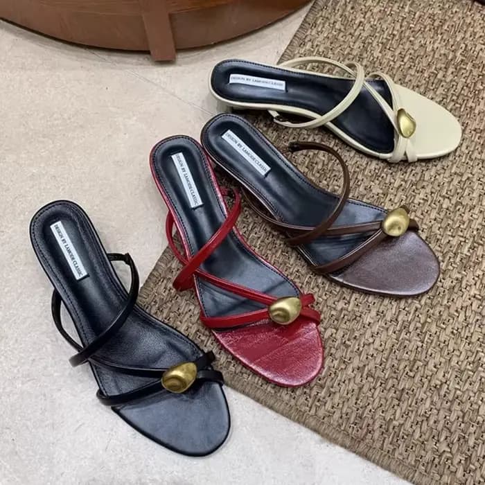 SUOJIALUN 2026 Nouvelle Collection Été – Sandales Élégantes à Talon Moyen Fin pour Femme, Style Mule