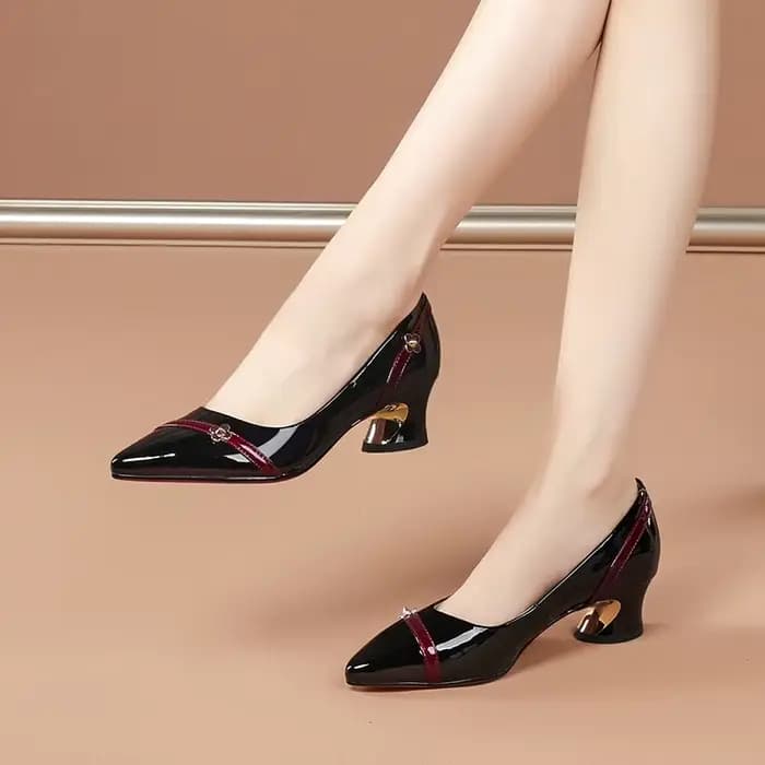 Talon optique moyen pour femme, chaussures pointues, talon polyvalent, semelle souple, bouche peu pr