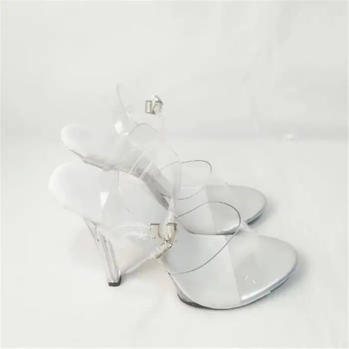 Nouvelles chaussures transparentes à la mode, talons hauts pour la scène de modélisation d'été, sand