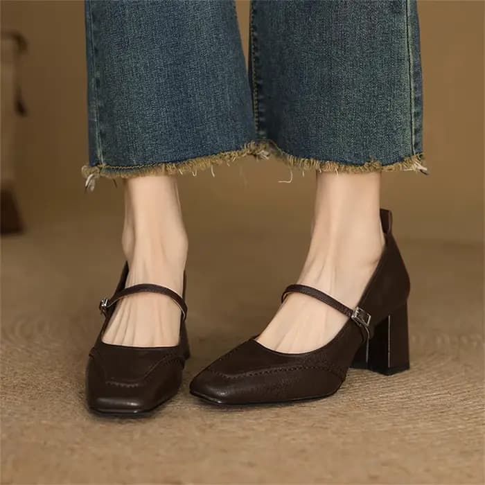 FEDONAS-Chaussures à Talons Hauts en Cuir group pour Femme, Escarpins à Essence Mary, Bouche Peu Pro